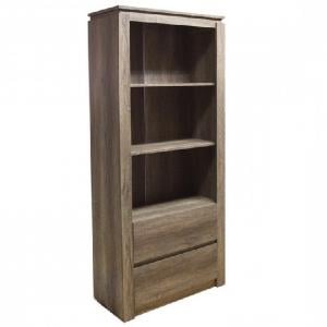 Camerton Wooden Bookcase In Oak With 2 Drawers And Shelves