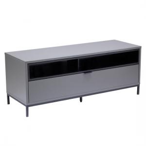 Clanfield TV Cabinet Small In Matt Charcoal Grey And Black
