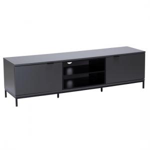 Clanfield TV Cabinet Medium In Matt Charcoal Grey And Black