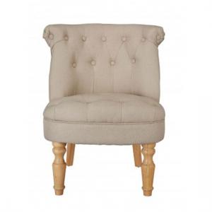 Culgaith Boudoir Style Chair In Beige Fabric With Linen Effect