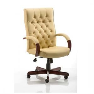 Chesterfield Cream Colour Office Chair
