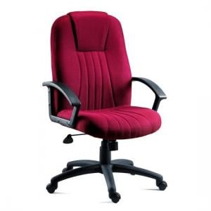 Cromer Home Office Chair In Red Fabric With Castors