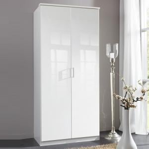 Alton Wardrobe In High Gloss Alpine White With 2 Doors