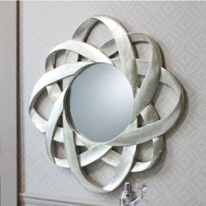 Costello Wall Mirror Round In Hand Applied Silver Leaf