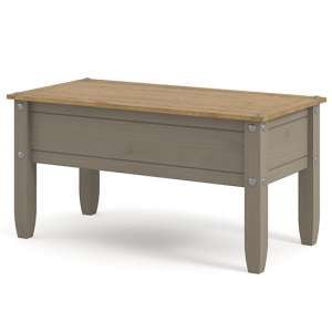 Consett Wooden Coffee Table In Grey Washed Wax Finish
