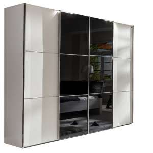 Escada Sliding Wardrobe Alpine White And Black Glass