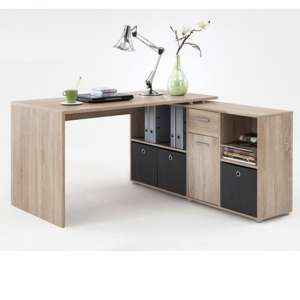 Flexi Wooden Corner Computer Desk In Canadian Oak