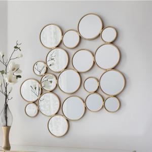 Athlone Contemporary Wall Mirror Bubbles In Soft Gold Frame