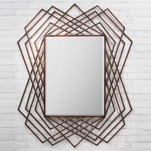 Spectre Geometric Wall Mirror In Burnished Copper