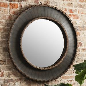 Nuremberg Wall Mirror Round In Rustic Aged Metal
