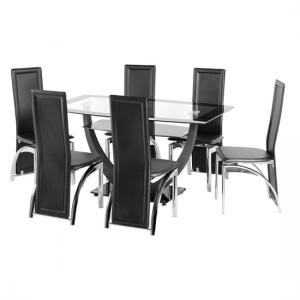 Carlson Glass Dining Table And 6 Chairs