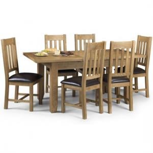 Romario Extending Oak Wooden Dining Table And 6 Chairs