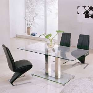 Jet Large Clear Glass Dining Table Only