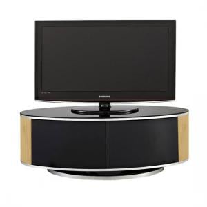 Lanza High Gloss TV Stand With Push Release Doors In Oak