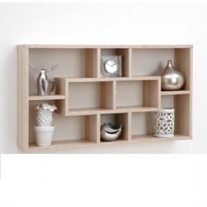Lasse Bookcase Wall Shelves In Ashtree With 8 Compartments