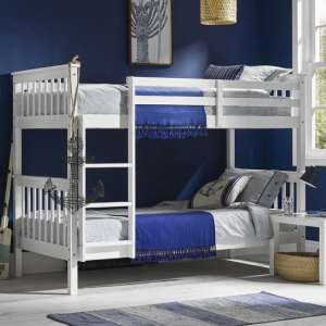 Leyburn Wooden Double Bunk Bed In White