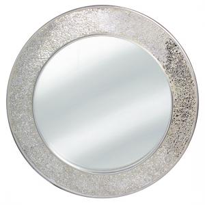 Clara Wall Mirror Round In Silver Mosaic Frame