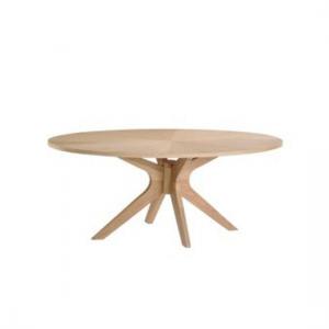 Marstow White Oak Finish Oval Shape Coffee Table