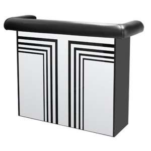 Manhattan Mirrored Bar Table With Faux Leather Arm Rest