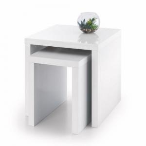Maelie 2 Nesting Tables Square In White High Gloss