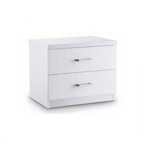 Bedside Tables Cabinets Furniture In Fashion Nova White High Gloss Finish 2 Drawer Bedside Cabinet
