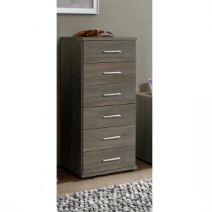 Sourin Chest of Drawers Tall In Montana Oak With 6 Drawers