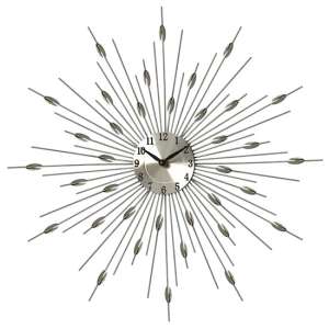 Elliptical Stylish Wall Clock In Silver