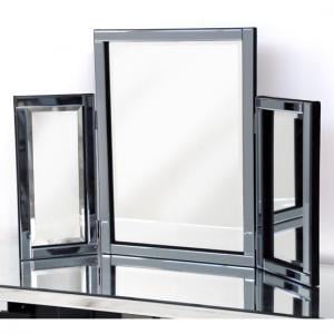 Bevel Classic Table Top Mirror In Smoke Grey Glass Border