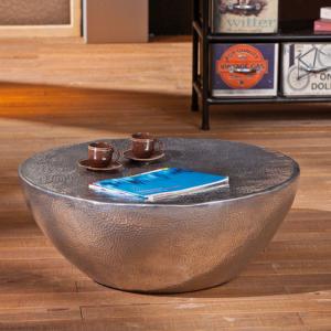 Pelas Metal Coffee Table With Aluminium Hammered Effect