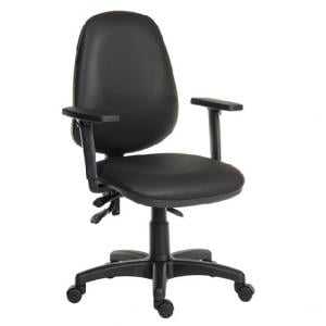 Barton Home Office Chair In Black With Rollers