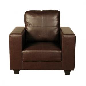 Queensland Sofa Chair In Brown Faux Leather