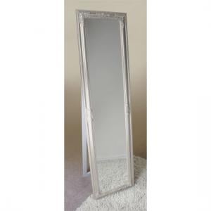 Rocco Cheval Silver Floral Frame Freestanding Mirror