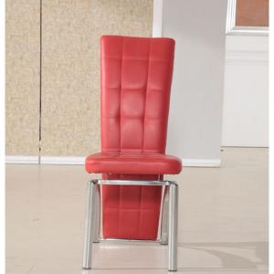 Ravenna Faux Leather Dining Chair In Red With Chrome Legs