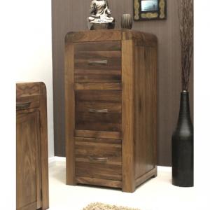 Shiva Walnut 3 Drawer Filing Cabinet