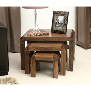 Shiva Walnut Nest of 3 Coffee Tables