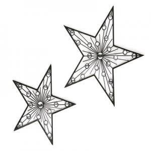 Silver Jewelled Wall Stars