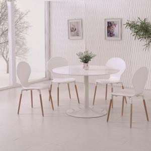 Snowdon Dining Table In White Gloss Top And 4 Napoli White Chair