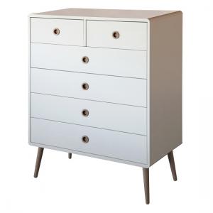 Softline Wooden Chest Of Drawers In Off White With 6 Drawers