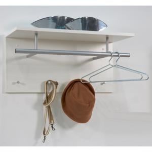Spot Wall Mounted Coat Rack In White with Shelf