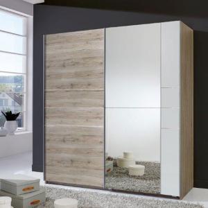 Stream Sliding Wardrobe In San Remo Oak And Alpine White