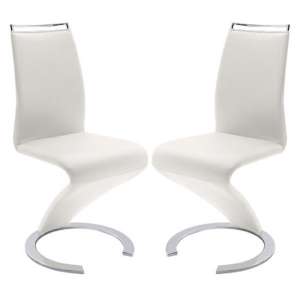 Summer Z White Faux Leather Dining Chairs In Pair