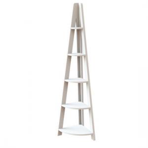 Tarvie Corner Shelving Unit In White With Ladder Style