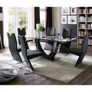 Gl Dining Table And 8 Chairs Sets Uk Furniture In Fashion Tavolo Gloss Black Pedestal Dining And 8 Image Chairs