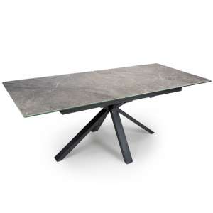 Treviso Extending Ceramic Dining Table In Grey