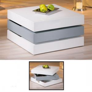 Trilogie Square High Gloss Coffee Table With Storage
