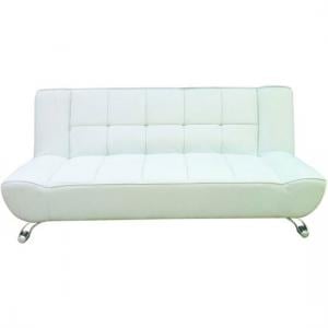 Vougesta White Faux Leather Sofa Bed