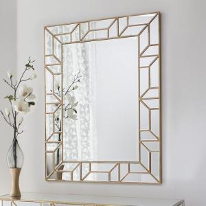 Dresden Decorative Wall Mirror Rectangular In Painted Gold