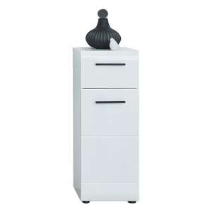 Zenith Floor Storage Cabinet In White With Gloss Fronts