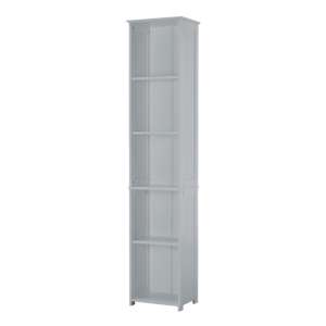 Aacle Tall Wooden Bathroom Storage Unit With 5 Shelves In Grey