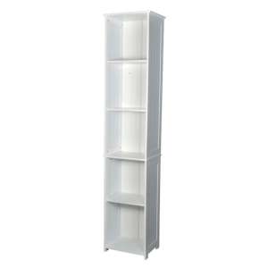 Aacle Tall Wooden Bathroom Storage Unit With 5 Shelves In White